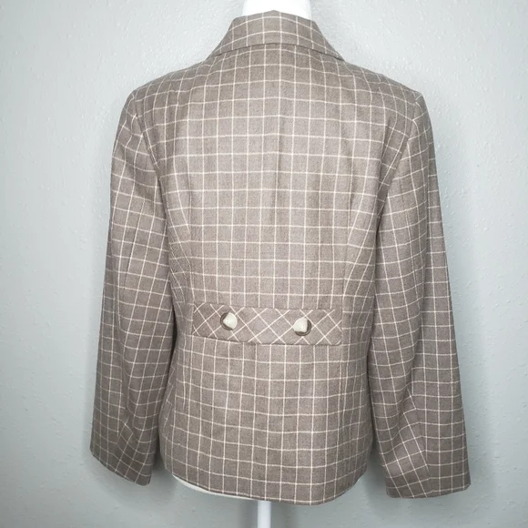 Pendleton Plaid brown blazer jacket SZ 10 P - Picture 6 of 13